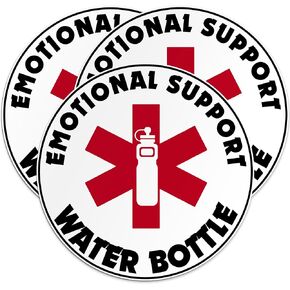 (3PCS) Emotional Support Water Bottle Sticker Hiking Car Truck Van Car Camp Gifts Camping Sticker Hard Hat Sticker Funny Decals Waterproof Vinyl Sticker for Water Bottle Tumbler Phone Case Cars