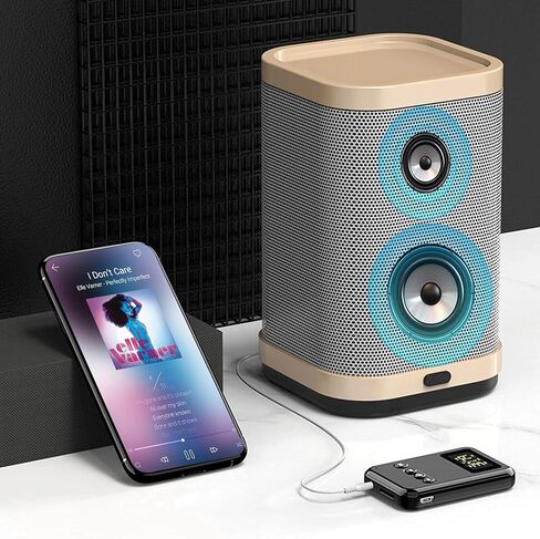 مستقبل إرسال Bluetooth5.0، محول صوت لاسلكي بلوتوث 2 في 1، مع شاشة LED، للتلفزيون/الكمبيوتر/مكبر صوت سلكي/سماعات الرأس/الاتصال بدون استخدام اليدين في السيارة in Saudi Arabia