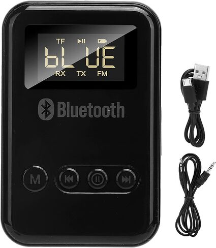 مستقبل إرسال Bluetooth5.0، محول صوت لاسلكي بلوتوث 2 في 1، مع شاشة LED، للتلفزيون/الكمبيوتر/مكبر صوت سلكي/سماعات الرأس/الاتصال بدون استخدام اليدين في السيارة in Saudi Arabia