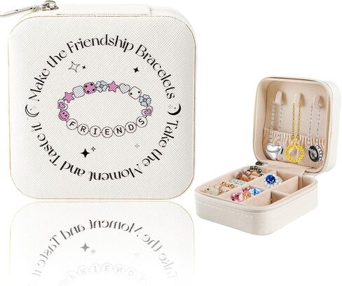 Travel Jewelry Case, Taylor Small Jewelry Box for TS Fans, Friend Gifts for Women Men, Portable Organizer For Rings Earrings Necklaces Gifts (White) in Saudi Arabia