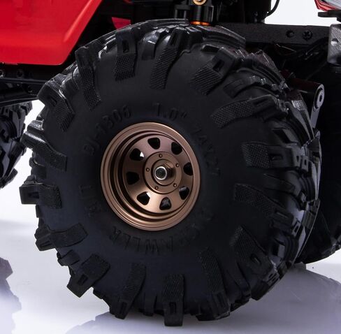 1.0 Deep Dish Bead Lock Metal Wheels Positive Offset 2.7mm 8 Spokes Wheels for TRX4M SCX24 Bronco C10 JLU Deadbolt 1/18 1/24 RC Crawler Car Upgrade Wheel, Come with Adapter for TRX4M(Bronze) in Saudi Arabia