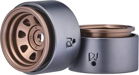 1.0 Deep Dish Bead Lock Metal Wheels Positive Offset 2.7mm 8 Spokes Wheels for TRX4M SCX24 Bronco C10 JLU Deadbolt 1/18 1/24 RC Crawler Car Upgrade Wheel, Come with Adapter for TRX4M(Bronze) in Saudi Arabia