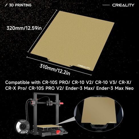 Official Creality K1 Max Build Plate PEI Sheet, 315 x 310mm Smooth Removable Flexible Spring Surface Excellent Heat Resistance Heated for Ender 3 S1 Plus K1 Max 3D Printer(Without Magnetic Base) in Kuwait