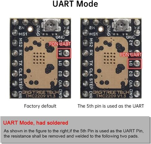 BIGTREETECH Direct 6 قطع TMC2209 V1.3 محرك متدرج 2.8A UART عصا خطوات صامتة للغاية تدعم وضع الخطوة/DIR للأخطبوط V1.1/Octopus pro/SKR V1.4 Turbo SKR 3 Manta M4P/M5P/M8P لوحة التحكم in Saudi Arabia
