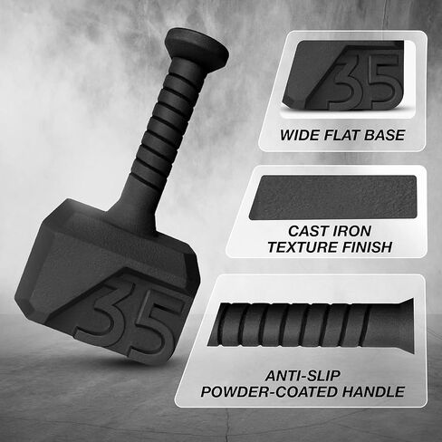 Yes4All Hammer Kettlebell مقبض مضاد للانزلاق لتمارين أوزان Macebell، والدفع للأعلى، ومعدات تدريب القوة بمقبض - زوج 35 رطلاً in Saudi Arabia