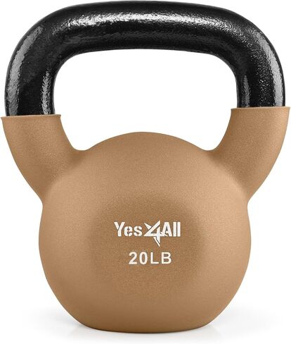 مجموعات Kettlebell & Kettlebell المطلية بالنيوبرين/القابلة للتعديل من Yes4All - أوزان يدوية للتدريب المنزلي وصالة الألعاب الرياضية والدمبل in Kuwait