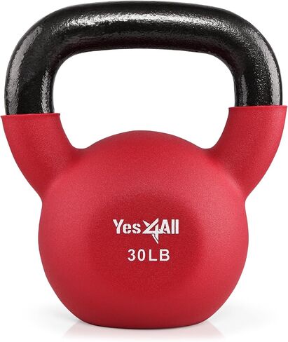 مجموعات Kettlebell & Kettlebell المطلية بالنيوبرين/القابلة للتعديل من Yes4All - أوزان يدوية للتدريب المنزلي وصالة الألعاب الرياضية والدمبل in Kuwait