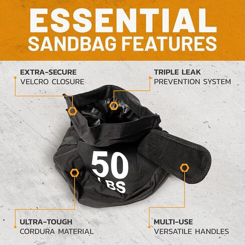 Sandbags for Working Out [Bells of Steel] Workout Sand Bag, Commercial and Home Gym Sand Bags for Weight Training, Strongman Training with Handles for Fitness, Cross, Strength Training in Saudi Arabia