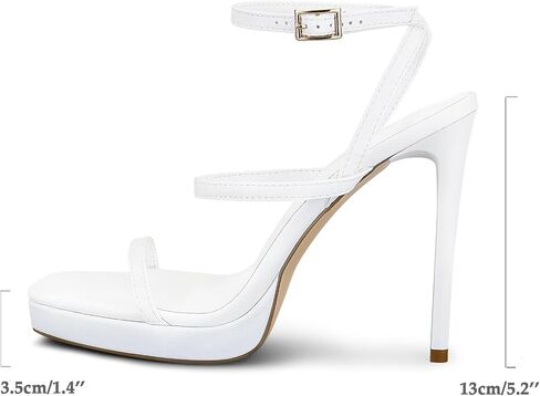 Womens Platform Stiletto High Heels Sandals Square Open Toe Ankle Strappy Heels Comfort Dress Wedding Party Heeled Sandals Shoes in Saudi Arabia