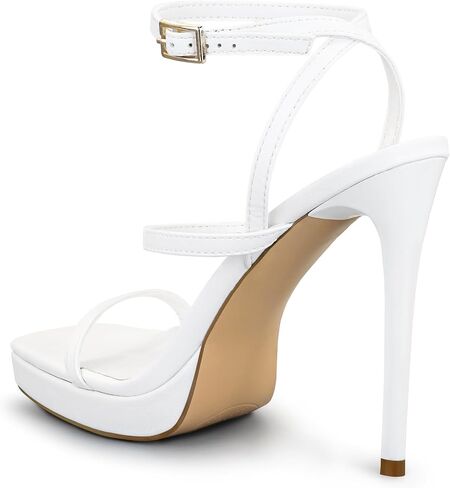 Womens Platform Stiletto High Heels Sandals Square Open Toe Ankle Strappy Heels Comfort Dress Wedding Party Heeled Sandals Shoes in Saudi Arabia