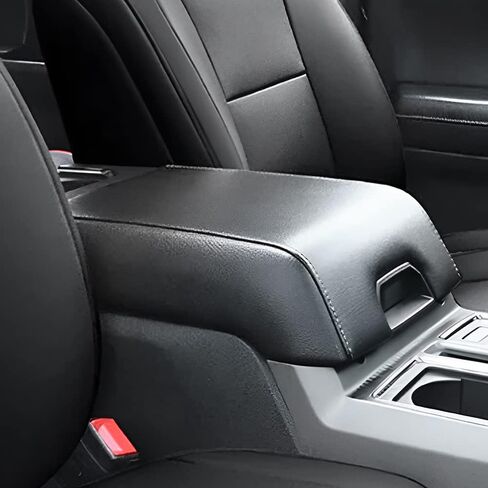 A ABIGAIL Center Console Armrest Cover Compatible with Ford F250 F350 F450 2017-2023 PU Leather Arm Rest Box Lid Middle Console Cover Seat Protector Armrest Cushion Pad (Black) in Saudi Arabia
