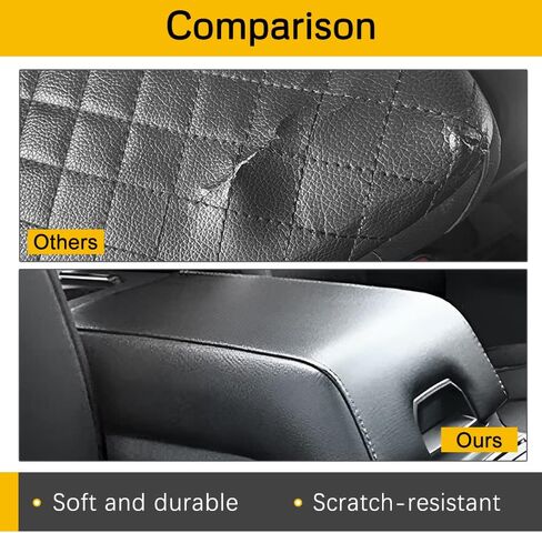 A ABIGAIL Center Console Armrest Cover Compatible with Ford F250 F350 F450 2017-2023 PU Leather Arm Rest Box Lid Middle Console Cover Seat Protector Armrest Cushion Pad (Black) in Saudi Arabia