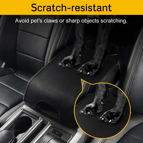 A ABIGAIL Center Console Armrest Cover Compatible with Ford F250 F350 F450 2017-2023 PU Leather Arm Rest Box Lid Middle Console Cover Seat Protector Armrest Cushion Pad (Black) in Saudi Arabia