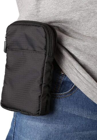 Small Crossbody Cell Phone Bag, Phone Waist Bag Black, 6.5" Travel Shoulder Messenger Holster Crossbody Bags Purse with Strap Zipper Waist Wallet Belt Clip Holder with Locking Carabiner Hook in Saudi Arabia