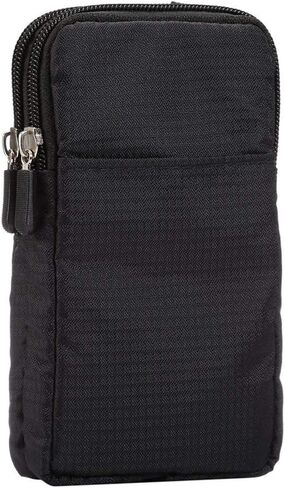 Small Crossbody Cell Phone Bag, Phone Waist Bag Black, 6.5" Travel Shoulder Messenger Holster Crossbody Bags Purse with Strap Zipper Waist Wallet Belt Clip Holder with Locking Carabiner Hook in Saudi Arabia