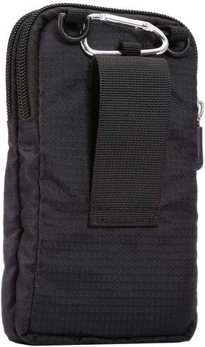 Small Crossbody Cell Phone Bag, Phone Waist Bag Black, 6.5" Travel Shoulder Messenger Holster Crossbody Bags Purse with Strap Zipper Waist Wallet Belt Clip Holder with Locking Carabiner Hook in Saudi Arabia