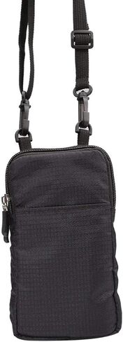 Small Crossbody Cell Phone Bag, Phone Waist Bag Black, 6.5" Travel Shoulder Messenger Holster Crossbody Bags Purse with Strap Zipper Waist Wallet Belt Clip Holder with Locking Carabiner Hook in Saudi Arabia