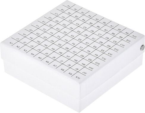 Uxcell الطرد المركزي أنبوب الفريزر صندوق تخزين 100-Well حامل من الورق المقوى مقاوم للماء الأبيض لأنابيب الطرد المركزي الصغيرة 1.5/1.8/2 مللي in Kuwait