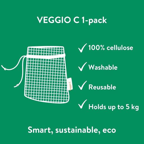 حقيبة الخضار والفواكه السليلوز القابلة لإعادة الاستخدام من Veggio-C - 100% من مادة السليلوز الطبيعية - أكياس إنتاج قابلة للتحلل in Kuwait