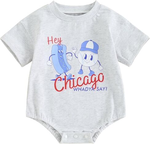 Baby Boy Girl Baseball Bubble Romper Little Slugger Baseball Print Oversized Bodysuit Short Sleeve Summer Clothes in Saudi Arabia