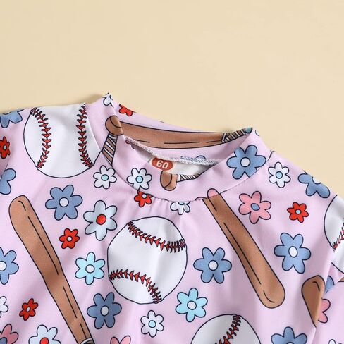 Baby Boy Girl Baseball Bubble Romper Little Slugger Baseball Print Oversized Bodysuit Short Sleeve Summer Clothes in Saudi Arabia