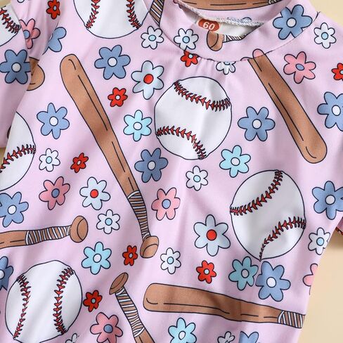 Baby Boy Girl Baseball Bubble Romper Little Slugger Baseball Print Oversized Bodysuit Short Sleeve Summer Clothes in Saudi Arabia