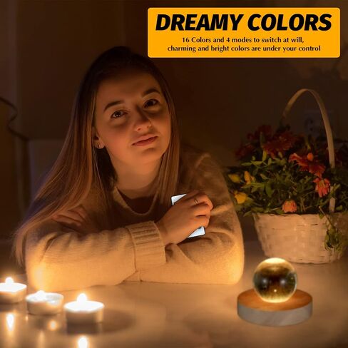 قاعدة عرض خشبية بقاعدة إضاءة LED ملونة مقاس 3.94 بوصة مع جهاز تحكم عن بعد لبرج السيلينيت ثلاثي الأبعاد من الراتنج الزجاجي والكريستال بالليزر (قطعتين) in Saudi Arabia