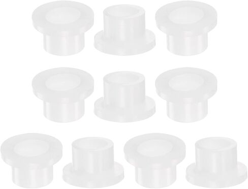 10pcs Flanged Sleeve Bearings 6.5mm Bore 9.5mm OD 7.9mm Length Nylon Bushings for Shaft, White in Saudi Arabia