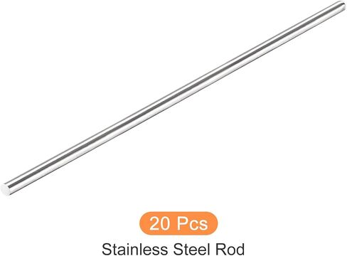 304 Stainless Steel Solid Round Rod, [for Drift Punches Various Shaft DIY Craft Model Plane Model Ship Model Cars] - 2mmx75mm / Silver Tone / 20 Pcs in Saudi Arabia