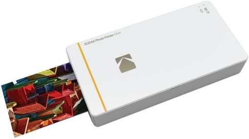 طابعة الصور الفورية المحمولة Kodak Mini - متوافقة مع Wi-Fi وNFC - تطبع صورًا مقاس 2.1 × 3.4 بوصة لاسلكيًا، تقنية طباعة DyeSub المتقدمة (أبيض) متوافقة مع Android وiOS in Kuwait