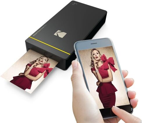 طابعة الصور الفورية المحمولة Kodak Mini - متوافقة مع Wi-Fi وNFC - تطبع صورًا مقاس 2.1 × 3.4 بوصة لاسلكيًا، تقنية طباعة DyeSub المتقدمة (أبيض) متوافقة مع Android وiOS in Kuwait