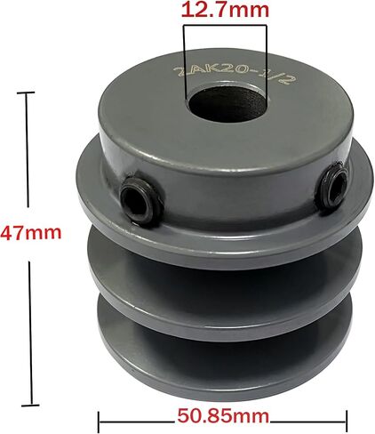 بكرة الأخدود المزدوج/الحزم 2AK20-1/2 2 "OD 1/2" Bore AK بكرة التجويف الثابت باللون الرمادي المتوافقة مع أحزمة V من الحديد الزهر سعة 3 لتر و4 لتر (A & AX) in Saudi Arabia