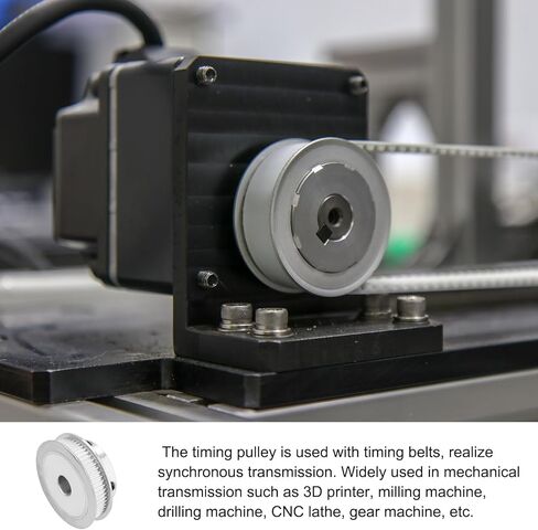 عجلات متزامنة من الألومنيوم لبكرة التوقيت [للطابعات ثلاثية الأبعاد وأحزمة عرض 6 مم، آلات CNC] - 60 سنًا 15 مم تتحمل/لون فضي/1 قطعة in Kuwait