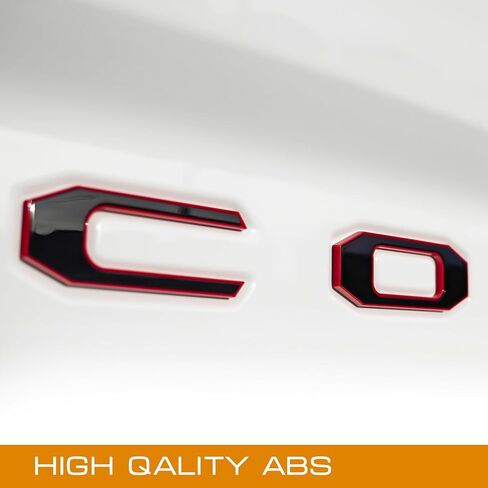 حروف إدراج الباب الخلفي باللون الأسود متوافقة مع 2016 2017 2018 2019 2020 2021 2022 2023 ملصقات شعار خلفي مرتفعة ثلاثية الأبعاد مع دعامة لاصقة سيكوتين (أسود مع حدود حمراء) in Kuwait