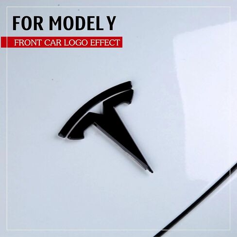 مجموعة مكونة من 3 قطع من ملصقات الغطاء الكامل ABS باللون الأسود غير اللامع لشعارات Tesla Model Y، بما في ذلك أغطية شعار صندوق السيارة الأمامي والخلفي، وشارات الشارات لملحقات Tesla Model Y in Saudi Arabia