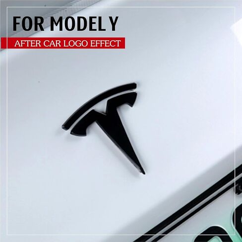 مجموعة مكونة من 3 قطع من ملصقات الغطاء الكامل ABS باللون الأسود غير اللامع لشعارات Tesla Model Y، بما في ذلك أغطية شعار صندوق السيارة الأمامي والخلفي، وشارات الشارات لملحقات Tesla Model Y in Saudi Arabia