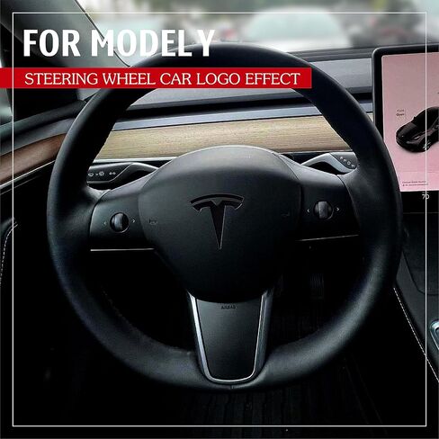 مجموعة مكونة من 3 قطع من ملصقات الغطاء الكامل ABS باللون الأسود غير اللامع لشعارات Tesla Model Y، بما في ذلك أغطية شعار صندوق السيارة الأمامي والخلفي، وشارات الشارات لملحقات Tesla Model Y in Saudi Arabia