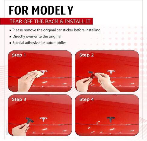 مجموعة مكونة من 3 قطع من ملصقات الغطاء الكامل ABS باللون الأسود غير اللامع لشعارات Tesla Model Y، بما في ذلك أغطية شعار صندوق السيارة الأمامي والخلفي، وشارات الشارات لملحقات Tesla Model Y in Saudi Arabia