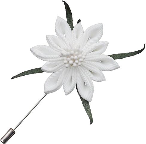 2 بوصة DOTRI EDELWEISS دبوس بروش للرجال دبوس طية صدر السترة على شكل زهرة دبوس بدلة زهرة زر، دبوس بروش مصنوع يدويًا دبوس طية صدر السترة للرجال، دبوس العريس، هدية لعيد الأب، هدية الذكرى السنوية، عيد الحب in Saudi Arabia