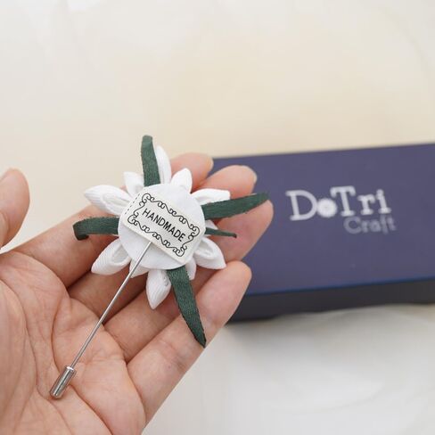 2 بوصة DOTRI EDELWEISS دبوس بروش للرجال دبوس طية صدر السترة على شكل زهرة دبوس بدلة زهرة زر، دبوس بروش مصنوع يدويًا دبوس طية صدر السترة للرجال، دبوس العريس، هدية لعيد الأب، هدية الذكرى السنوية، عيد الحب in Saudi Arabia