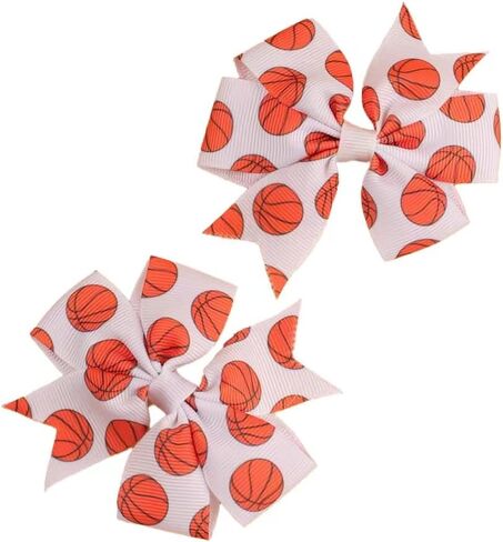 3Inch Hair Bows for Baby Girls，Back to School Pinwheel Bows Grosgrain Ribbon Toddler Bows Clips Hair Barrettes Accessories for Girls (2PCS Ball Hair Bows) (Rugby A) in Saudi Arabia