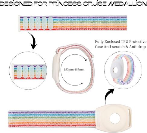 عبوتان من حامل ميدالية الأميرة كروز، حامل ميدالية الأميرة Airtag، حافظة Airtag Watch Band متوافقة مع سوار Princess Cruise Medallion Airtag للأطفال الأكبر سنًا in Kuwait