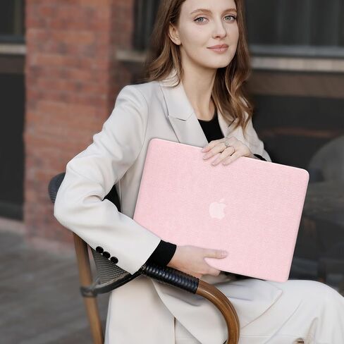 حافظة MOSISO متوافقة مع جهاز MacBook Air 13 بوصة إصدار 2022-2018 A2337 M1 A2179 A1932 Touch ID، حافظة شبكية مربعة مضادة لبصمات الأصابع من جلد البولي يوريثان وغطاء بلاستيكي صلب وغطاء لوحة مفاتيح، بيج in Saudi Arabia