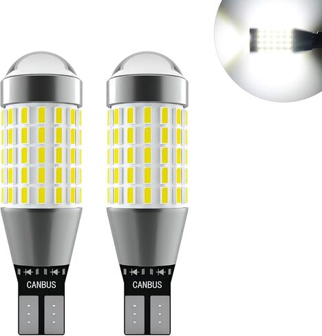 Pack-2 Car T15 LED Reverse Lights, 3014-87WFPC W16W Powerful Heat Dissipation Taillight Back-up, 360° Luminous Highlight Decoding Bulb with Lens, Universal Replacement Bulb for Cars (White) in Saudi Arabia