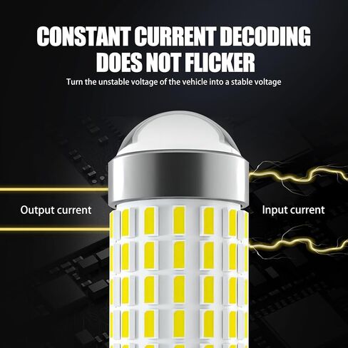 Pack-2 Car T15 LED Reverse Lights, 3014-87WFPC W16W Powerful Heat Dissipation Taillight Back-up, 360° Luminous Highlight Decoding Bulb with Lens, Universal Replacement Bulb for Cars (White) in Saudi Arabia