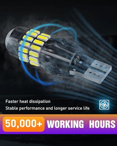 LUYED 921 912 لمبة LED زينون بيضاء ساطعة للغاية 2000 لومن أضواء عكسية احتياطية T15 W16W 4014&3030 34-EX شرائح LED لمبة مع عدسة للأضواء الخلفية والأضواء العكسية، حزمة من 2 in Kuwait