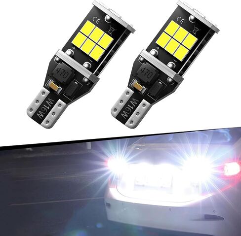 2 قطعة T15 ضوء عكس السيارة، 14 مم × 40 مم 2835-15SMD وامض عالي السطوع لوحة PCB ضوء الفرامل، ملحقات إضاءة LED للتشغيل بالقابس، مناسبة لمعظم موديلات السيارات (أبيض) in Saudi Arabia