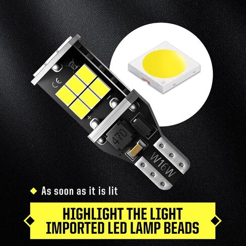 2 قطعة T15 ضوء عكس السيارة، 14 مم × 40 مم 2835-15SMD وامض عالي السطوع لوحة PCB ضوء الفرامل، ملحقات إضاءة LED للتشغيل بالقابس، مناسبة لمعظم موديلات السيارات (أبيض) in Saudi Arabia