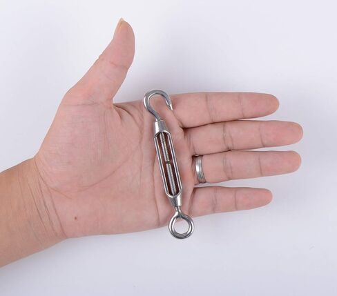 M4 Turnbuckle,5/32" Thread Stainless Steel Hook & Eye Stainless Steel 304 Turnbuckle Light Duty Wire Rope Tension 10pcs in Saudi Arabia