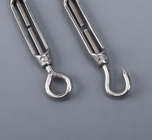 M4 Turnbuckle,5/32" Thread Stainless Steel Hook & Eye Stainless Steel 304 Turnbuckle Light Duty Wire Rope Tension 10pcs in Saudi Arabia